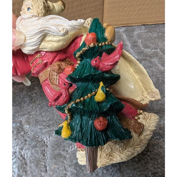 Midwest Cannon Falls VTG Santa Figurine With Tree Cardinals Old World Saint 7" - Picture 7 of 8